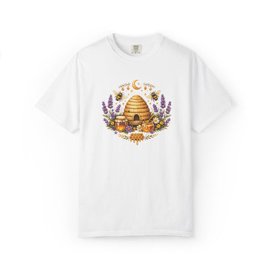 Beehive Honey and Lavender Tee | Vintage Nature Art Shirt | Botanical Garden Gift