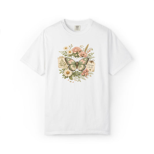 Cottagecore Butterfly Floral Tee | Vintage Nature Art Shirt | Botanical Garden Gift