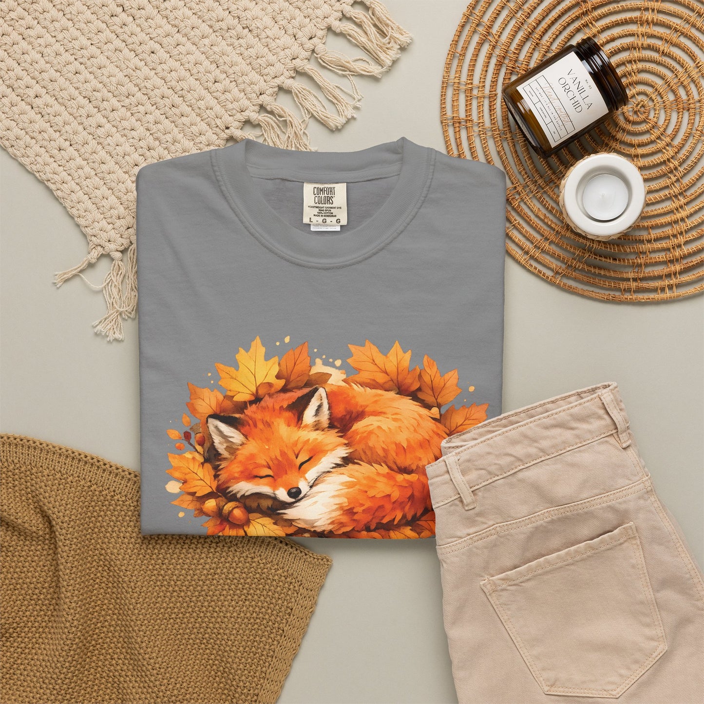 Sleeping Fox Watercolor Graphic Tee | Cozy Woodland Animal Shirt | Nature Lover Gift