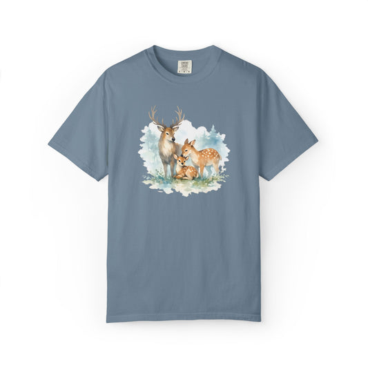 Watercolor Deer Family Tee | Forest Wildlife Art Shirt | Nature Lover Gift | Unisex