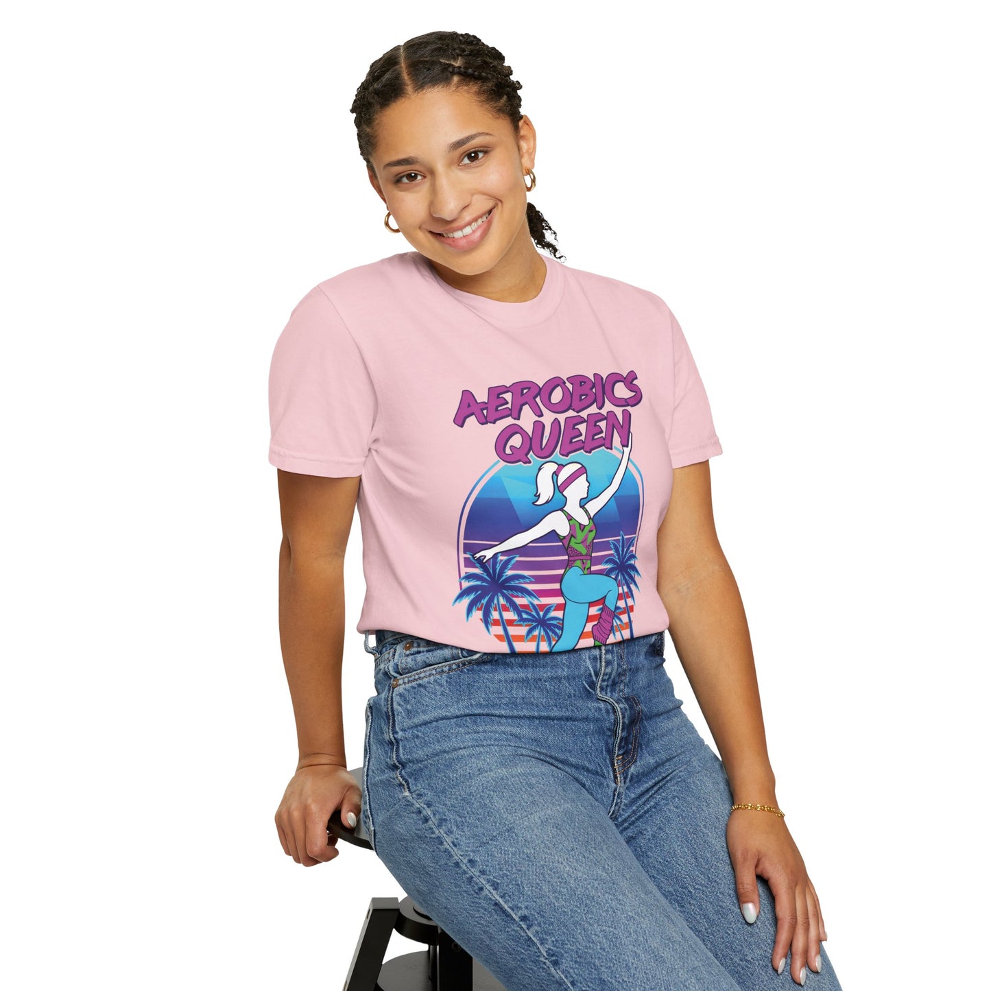 Aerobics Queen Retro 80s Dance Graphic Tee | Vintage Workout Shirt Women