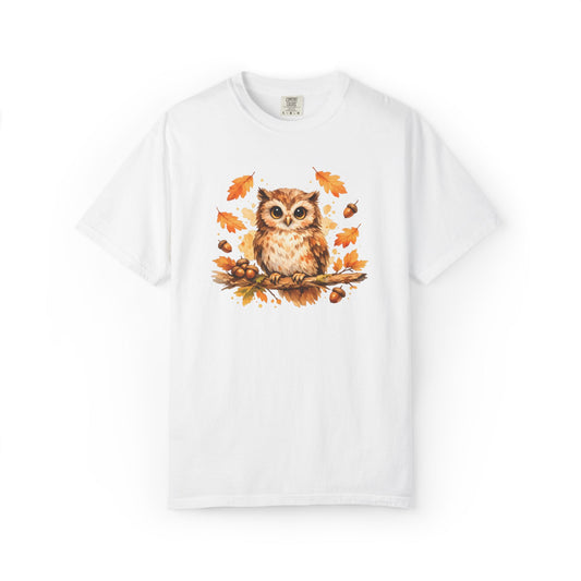 Watercolor Owl Graphic Tee | Autumn Wildlife Art Shirt | Owl Lover Gift