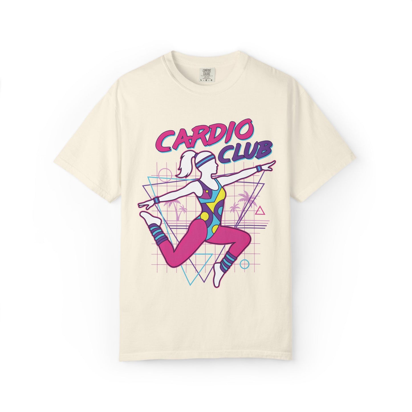 Cardio Club Retro 80s Grid Aerobics Graphic Tee | Vintage Gym Shirt Women