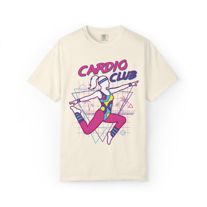 Cardio Club Retro 80s Grid Aerobics Graphic Tee | Vintage Gym Shirt Women