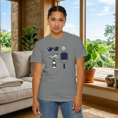 Pickleball Essentials Icon Tee Minimalist Pickler Sport Unisex Graphic Shirt