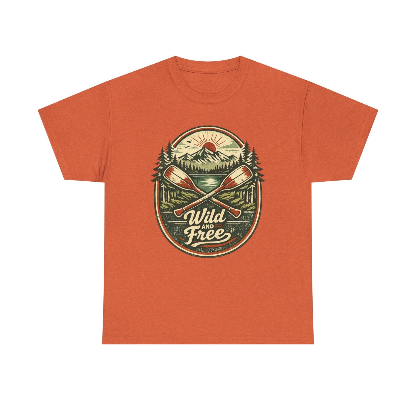 Wild and Free Badge Tee | Vintage Adventure Shirt | Outdoor Explorer Gift