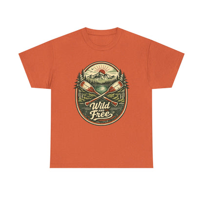Wild and Free Badge Tee | Vintage Adventure Shirt | Outdoor Explorer Gift