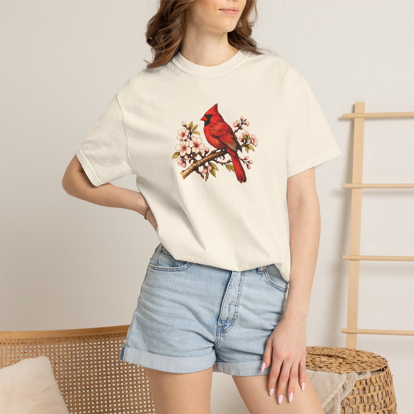 Cardinal Botanical Tee | Vintage Bird Art Shirt | Bird Watcher Gift