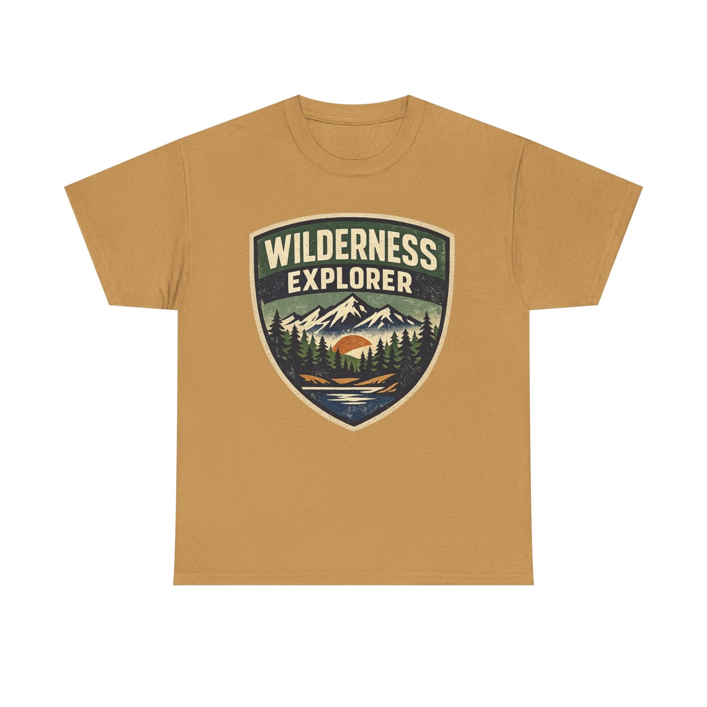 Wilderness Explorer Shield badge Tee | Retro Outdoor Adventure design | Hiking