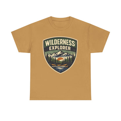 Wilderness Explorer Shield badge Tee | Retro Outdoor Adventure design | Hiking