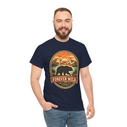 Grizzly Bear Forever Wild Badge Tee | Vintage National Park Shirt | Nature Lover Gift