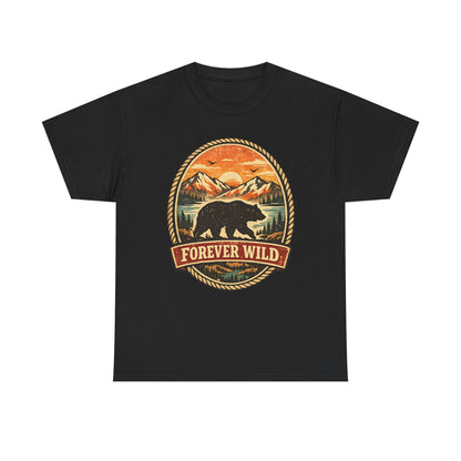 Grizzly Bear Forever Wild Badge Tee | Vintage National Park Shirt | Nature Lover Gift