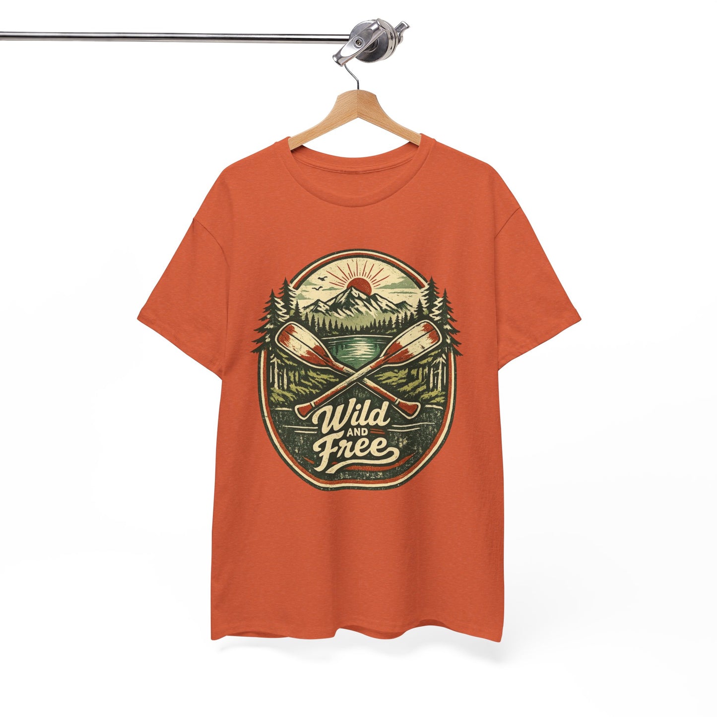 Wild and Free Badge Tee | Vintage Adventure Shirt | Outdoor Explorer Gift