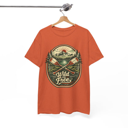 Wild and Free Badge Tee | Vintage Adventure Shirt | Outdoor Explorer Gift
