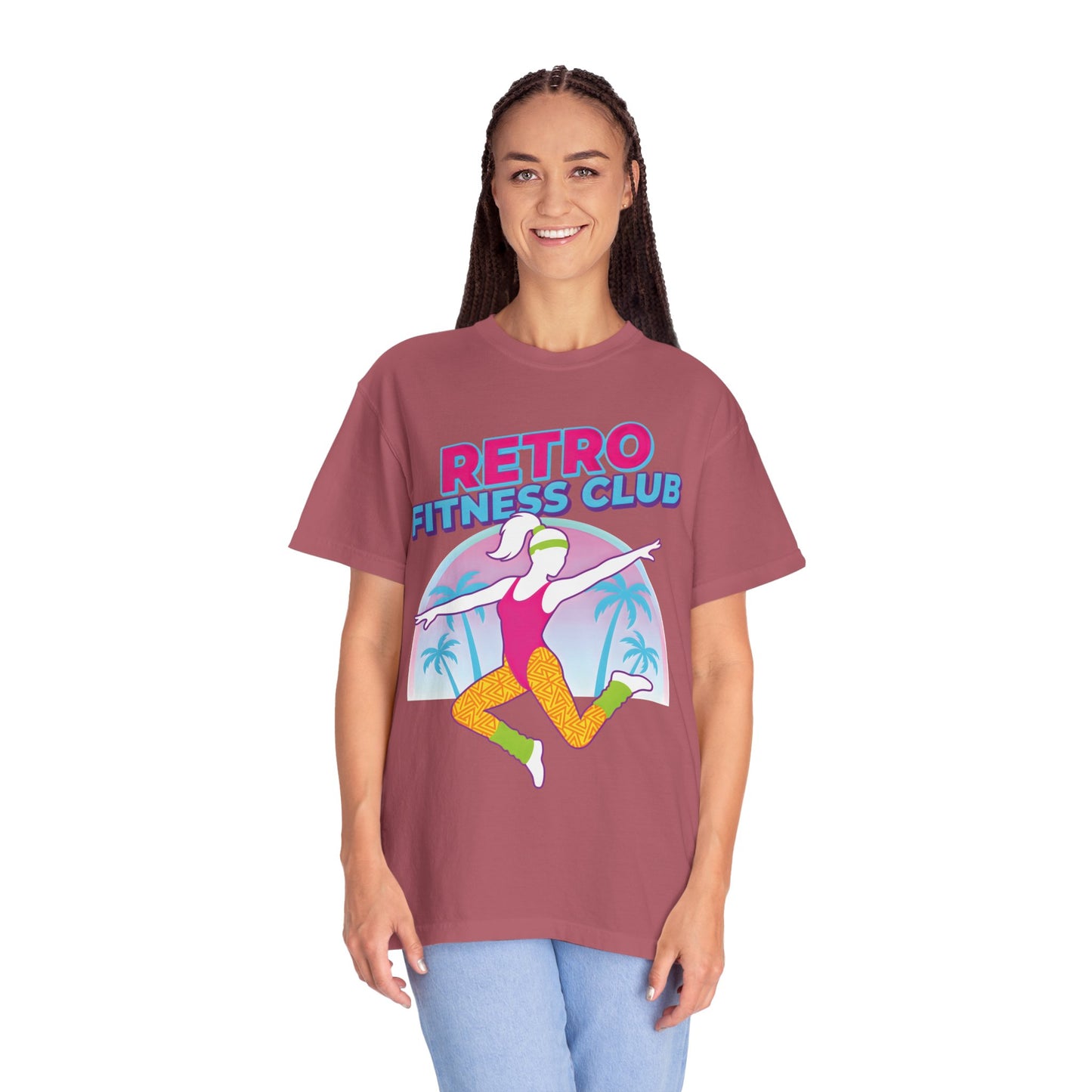 Retro Fitness Club 80s Aerobics Graphic Tee | Vintage Gym Shirt Women
