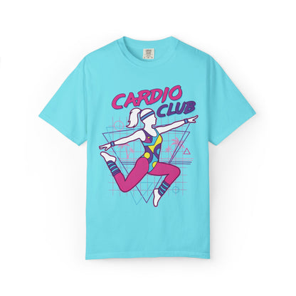 Cardio Club Retro 80s Grid Aerobics Graphic Tee | Vintage Gym Shirt Women
