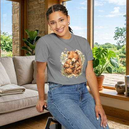 Mother Bear and Cubs Watercolor Tee | Wildlife Art Shirt | Mother Nature Gift | Unisex