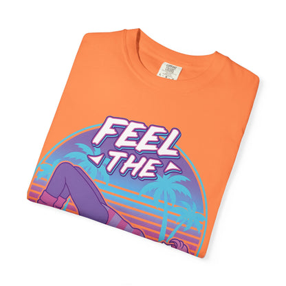 Feel the Burn Retro 80s Glute Thrust Pose Graphic Tee | Vintage Workout Shirt