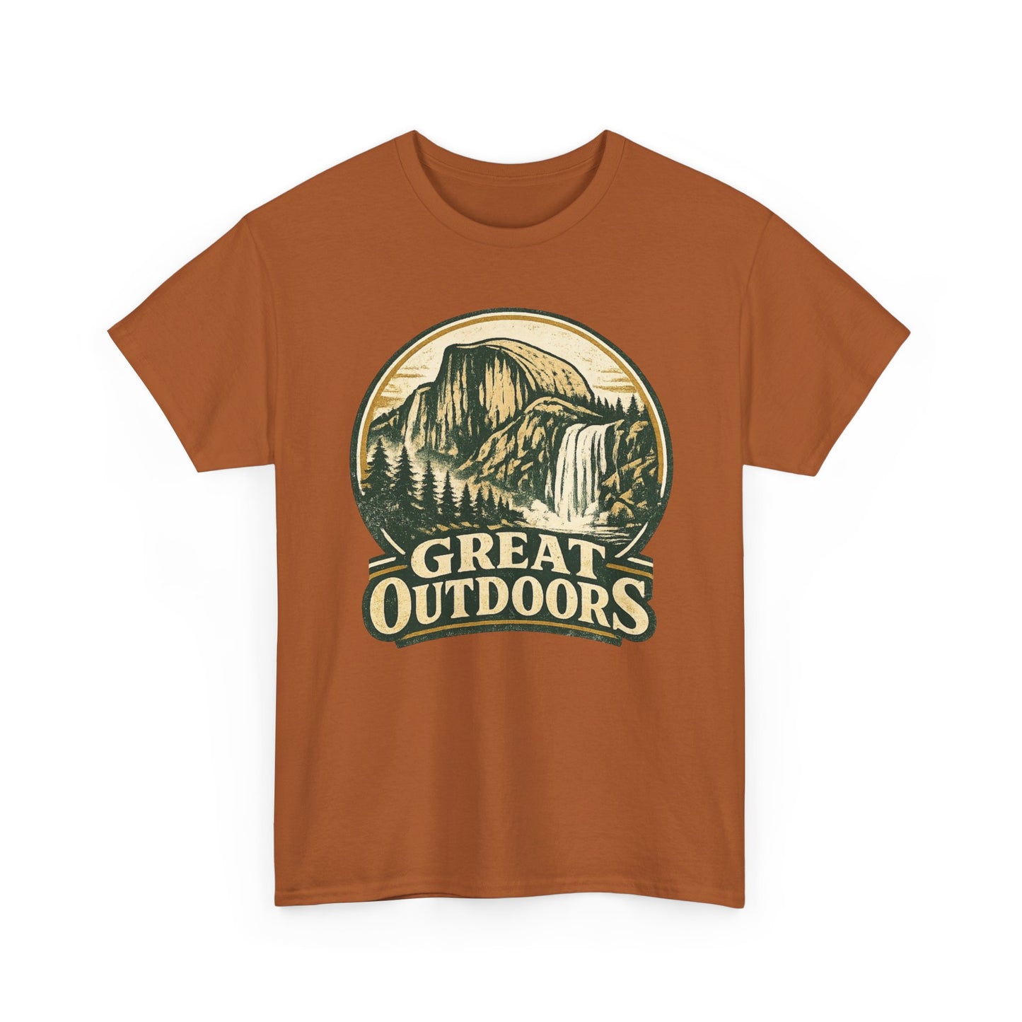 Great Outdoors Retro Badge Tee | Yosemite Half Dome Graphic Shirt | Camping Gift