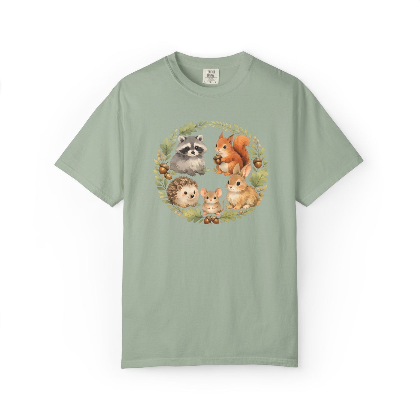 Woodland Animals Circle Watercolor Tee | Forest Creature Gift Shirt | Nature Lover