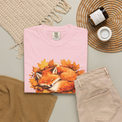 Sleeping Fox Watercolor Graphic Tee | Cozy Woodland Animal Shirt | Nature Lover Gift