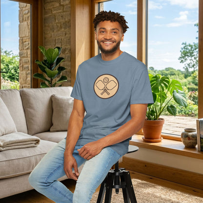 Vintage Pickleball Badge Tee Pickler Crest Minimalist Unisex Shirt