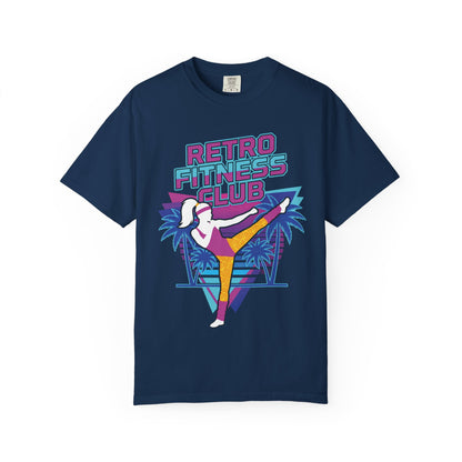 Retro Fitness Club High Kick 80s Tee | Vintage Aerobics Shirt Women