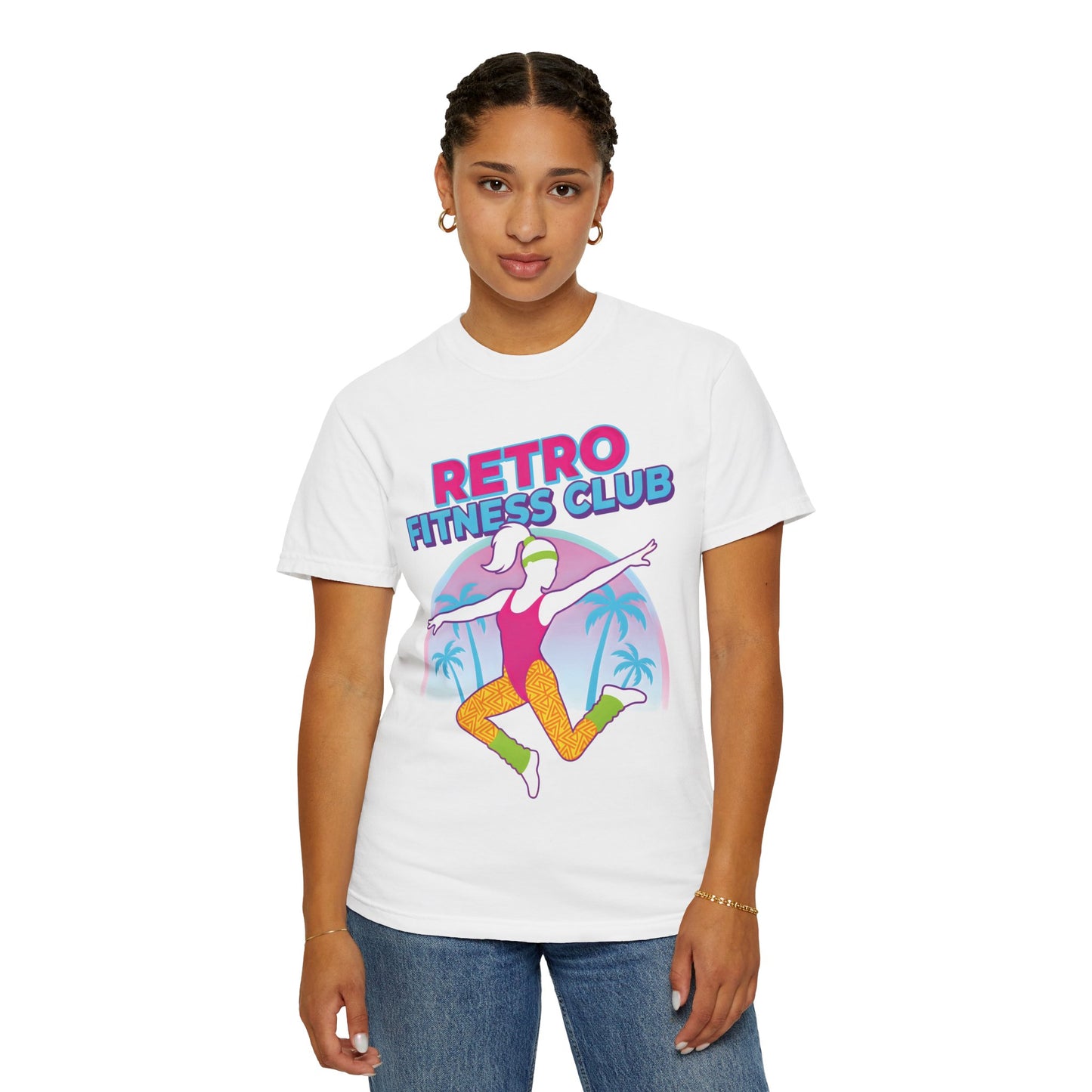 Retro Fitness Club 80s Aerobics Graphic Tee | Vintage Gym Shirt Women