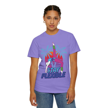 Stay Flexible Retro 80s Backbend Graphic Tee | Vintage Workout Shirt Women