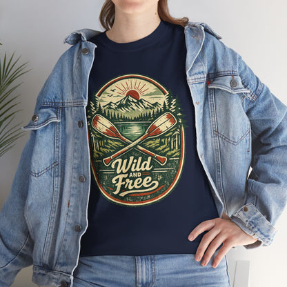 Wild and Free Badge Tee | Vintage Adventure Shirt | Outdoor Explorer Gift