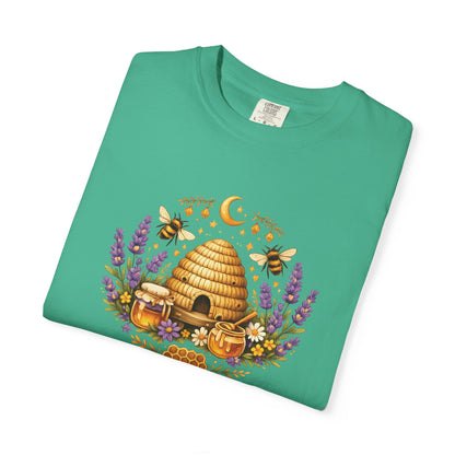 Beehive Honey and Lavender Tee | Vintage Nature Art Shirt | Botanical Garden Gift