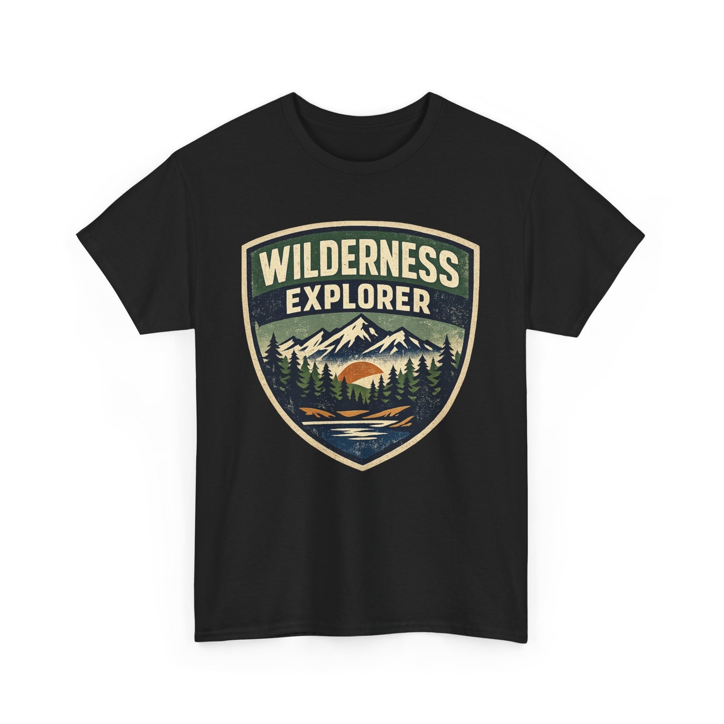 Wilderness Explorer Shield badge Tee | Retro Outdoor Adventure design | Hiking