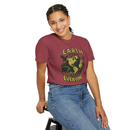 Earth Belongs to Everyone Earth Day Tee | Conservation Art Shirt | Wildlife Gift