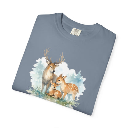 Watercolor Deer Family Tee | Forest Wildlife Art Shirt | Nature Lover Gift | Unisex