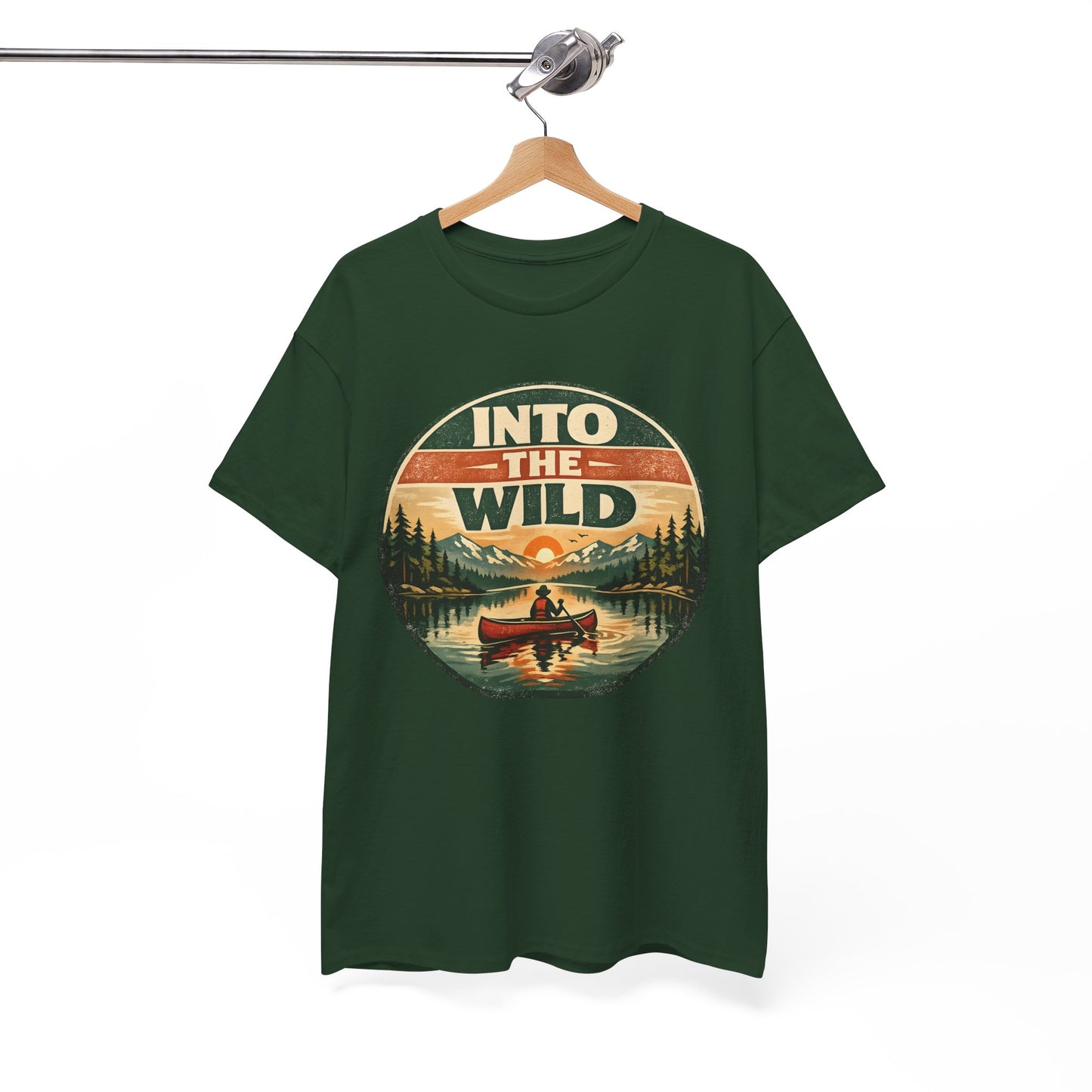Into the Wild Canoe Badge Tee | Vintage Outdoor Graphic Shirt | Camping Adventure Gift