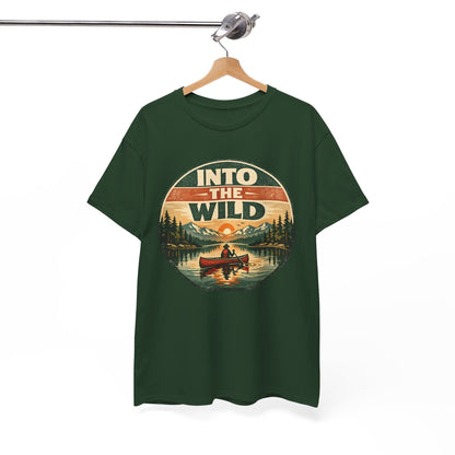 Into the Wild Canoe Badge Tee | Vintage Outdoor Graphic Shirt | Camping Adventure Gift