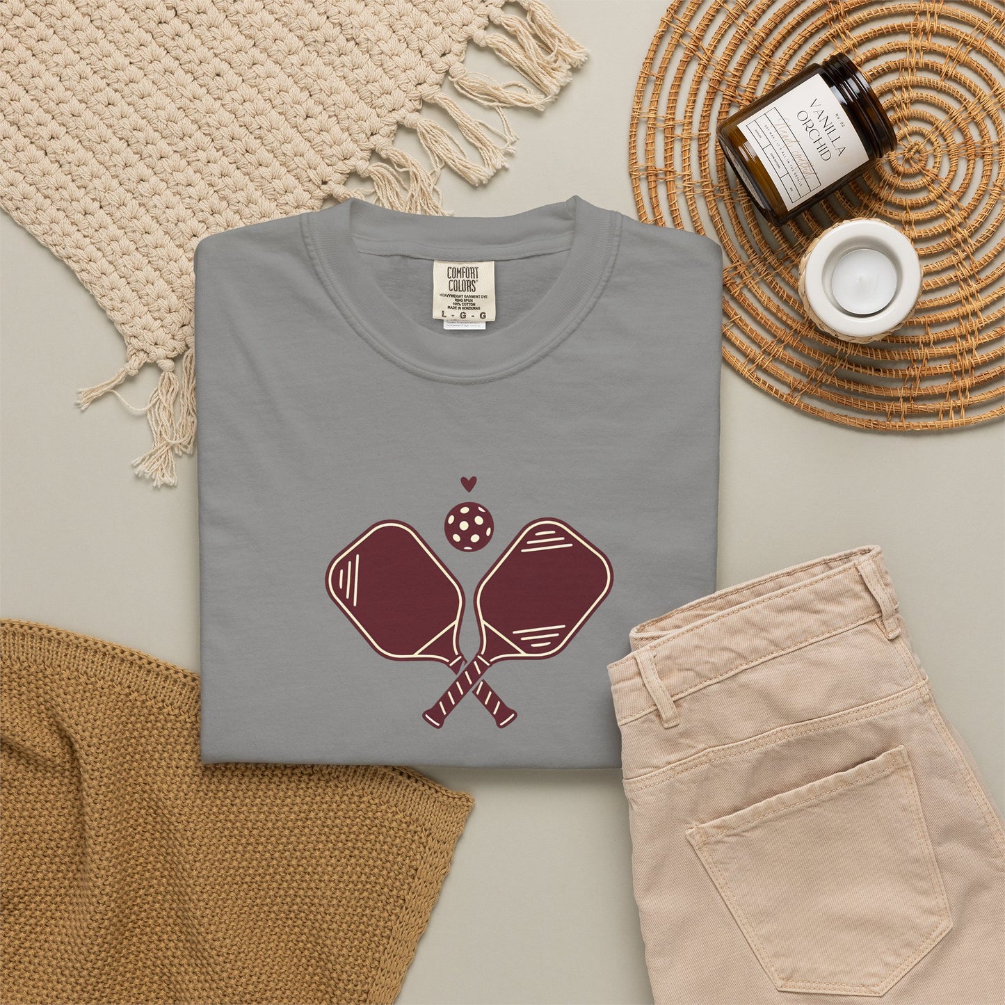 Pickleball Heart Icon Tee Pickler Love Minimalist Graphic Unisex Shirt