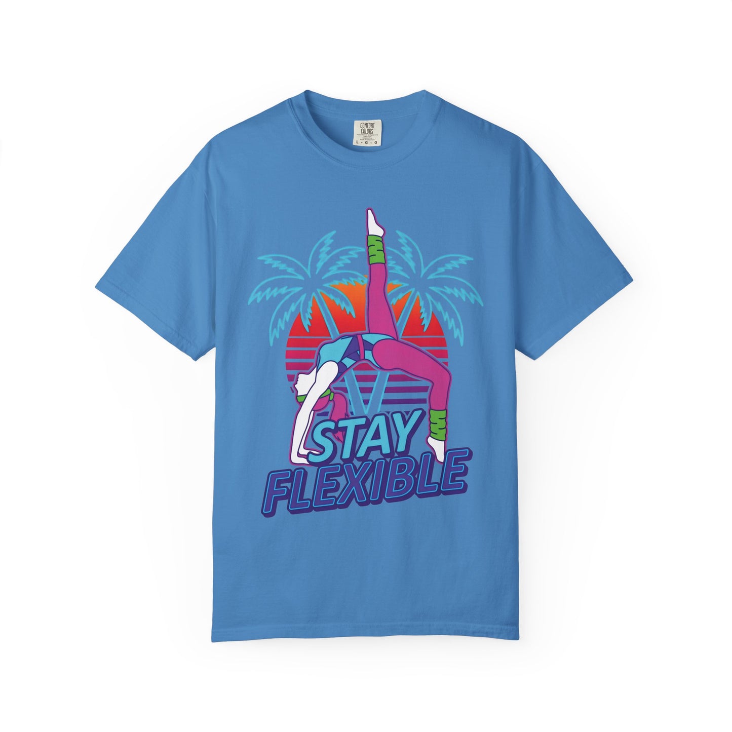 Stay Flexible Retro 80s Backbend Graphic Tee | Vintage Workout Shirt Women