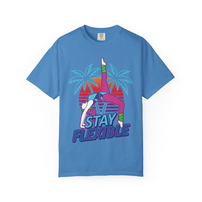Stay Flexible Retro 80s Backbend Graphic Tee | Vintage Workout Shirt Women