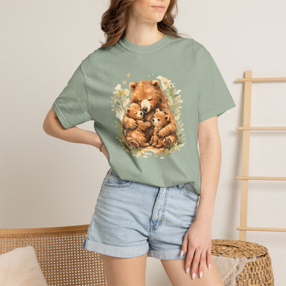 Mother Bear and Cubs Watercolor Tee | Wildlife Art Shirt | Mother Nature Gift | Unisex