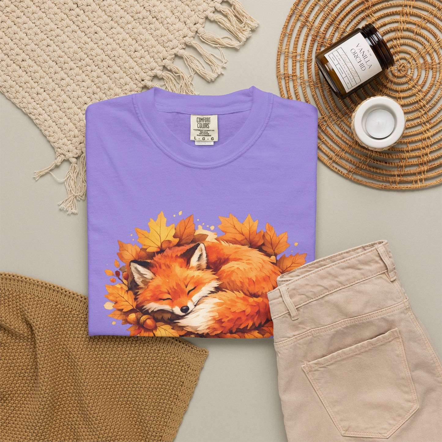 Sleeping Fox Watercolor Graphic Tee | Cozy Woodland Animal Shirt | Nature Lover Gift