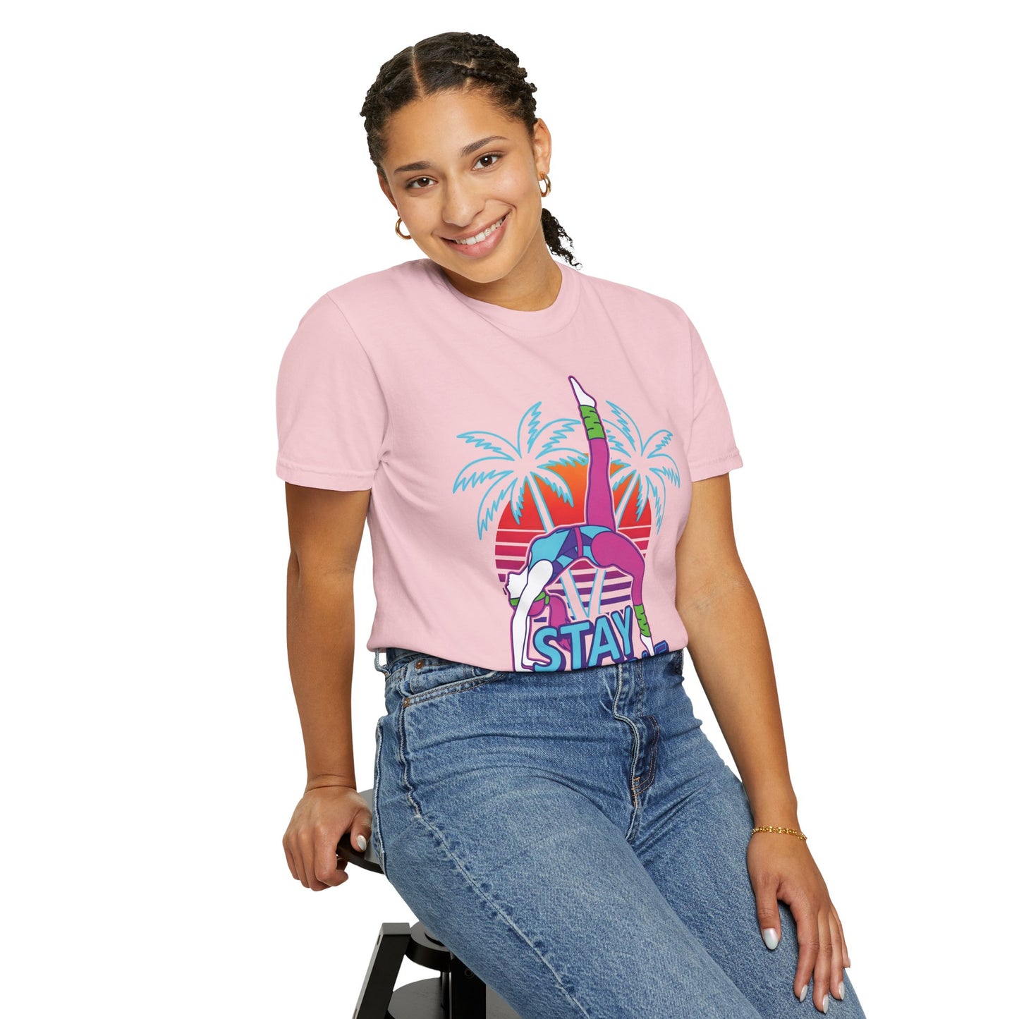 Stay Flexible Retro 80s Backbend Graphic Tee | Vintage Workout Shirt Women