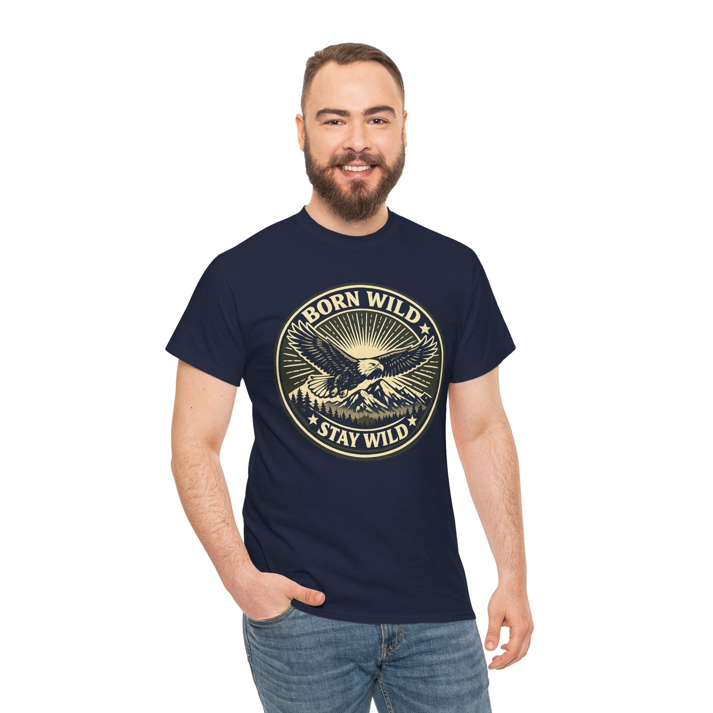 Eagle Ranger Patch Graphic Tee | Mid-Century Outdoor Shirt | Born Wild Stay Wild Unisex
