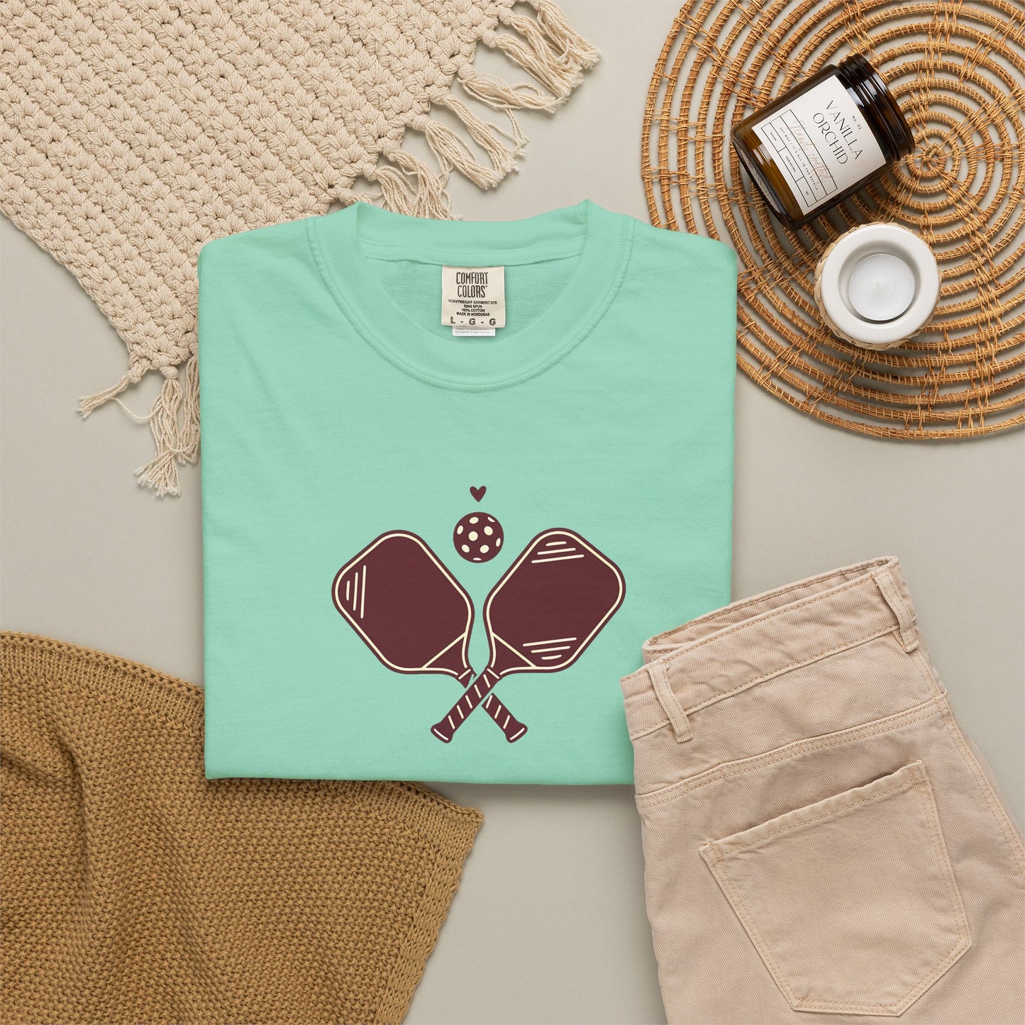Pickleball Heart Icon Tee Pickler Love Minimalist Graphic Unisex Shirt