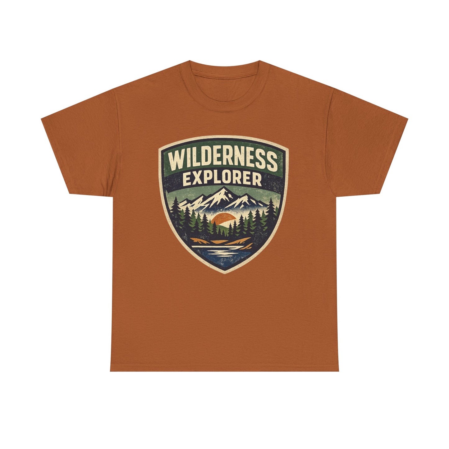 Wilderness Explorer Shield badge Tee | Retro Outdoor Adventure design | Hiking