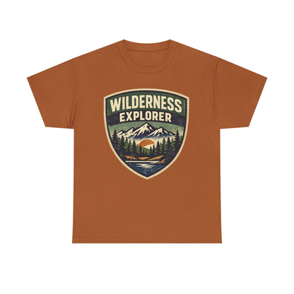Wilderness Explorer Shield badge Tee | Retro Outdoor Adventure design | Hiking