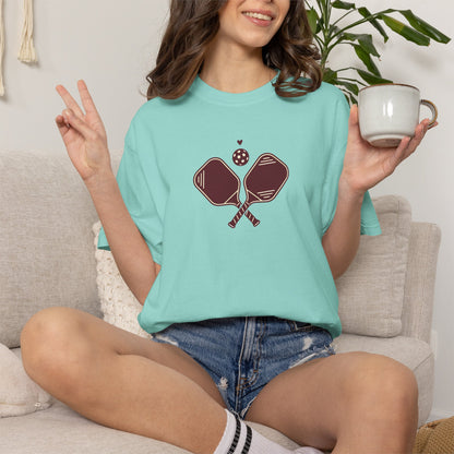 Pickleball Heart Icon Tee Pickler Love Minimalist Graphic Unisex Shirt