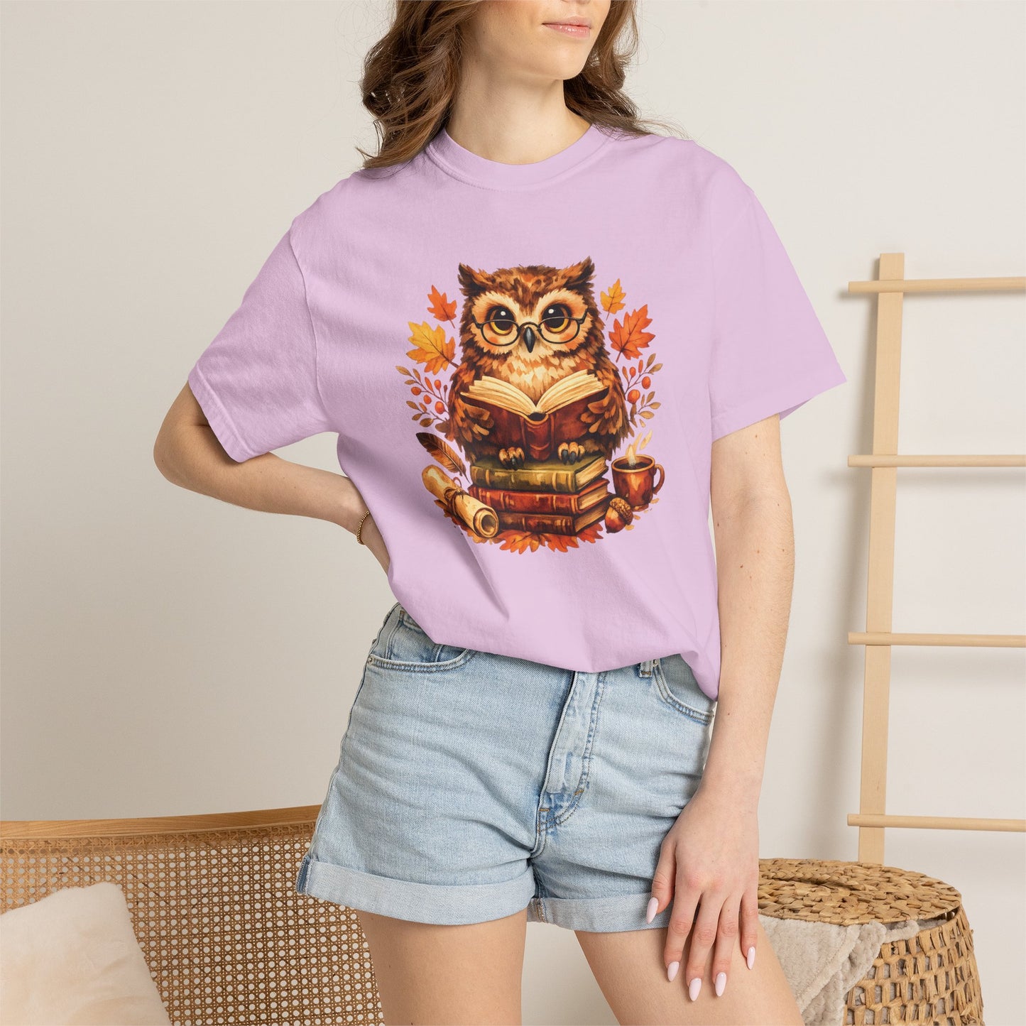Wise Owl Watercolor Humor Tee | Book Lover Nature Shirt | Whimsical Wildlife Gift
