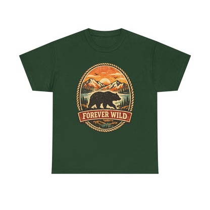 Grizzly Bear Forever Wild Badge Tee | Vintage National Park Shirt | Nature Lover Gift