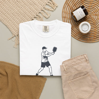 Pickleball Player Silhouette Tee Pickler Minimalist Men's Graphic Shirt